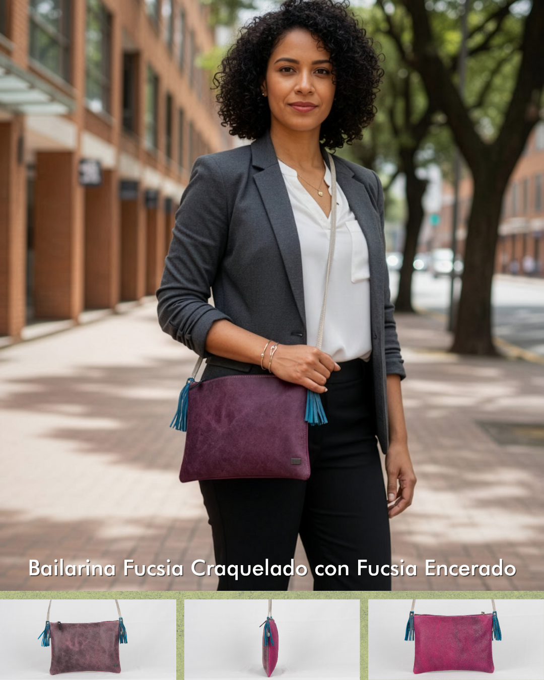 Bolso de Cuero Vintage "Bailarina" | Bandolera Retro | Hecho en Colombia